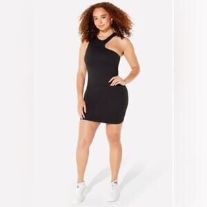 Yitty Fabletics Major Label Black Compression Mini Cut Out Dress Size 2X NWT